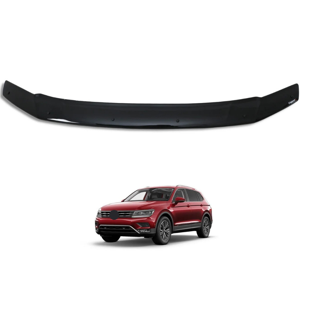 Cappafe Hood Wind Deflector for Vw Tiguan 2016-2026 Gloss Black Acrylic Bonnet Protector Bug Guard