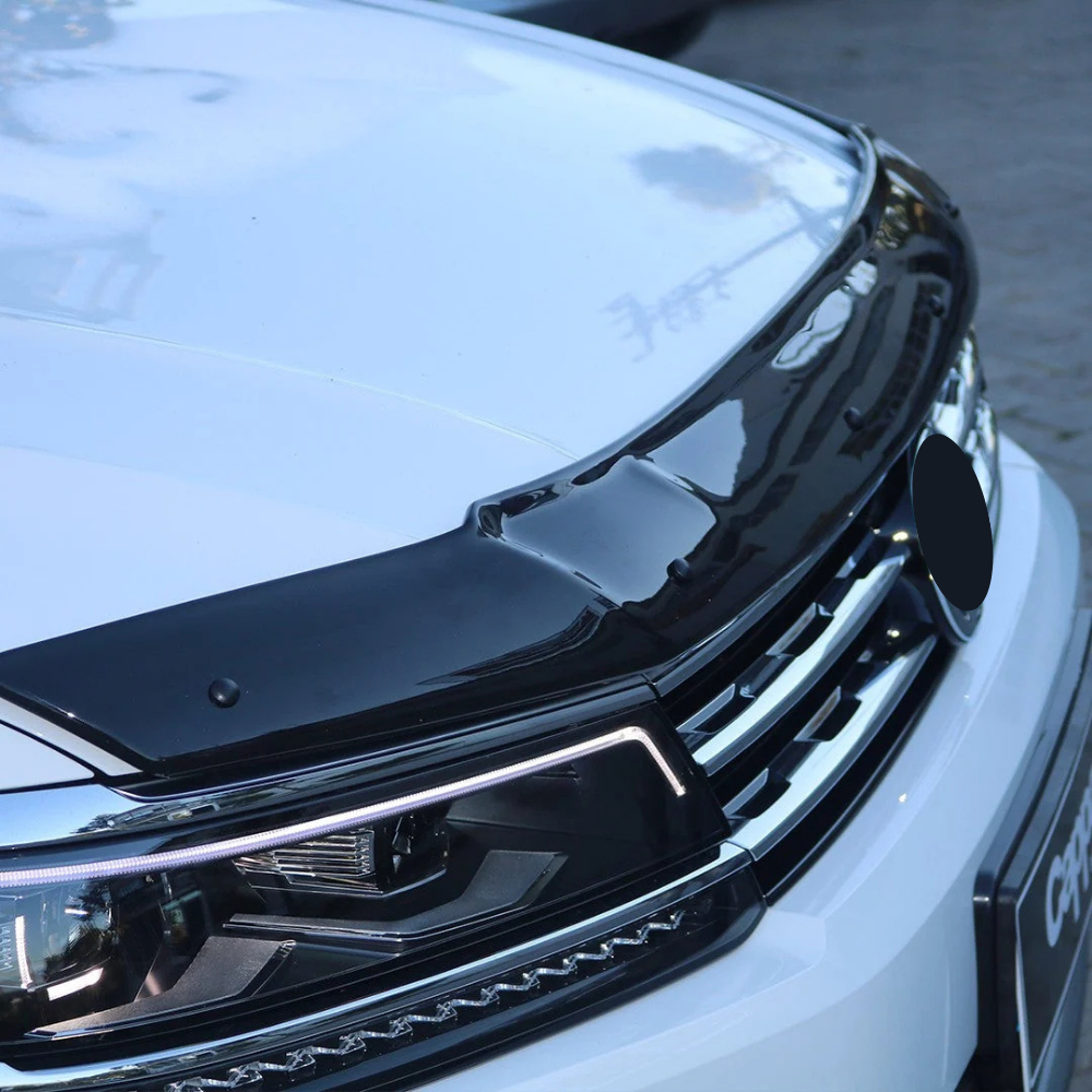 Cappafe Hood Wind Deflector for Vw Tiguan 2016-2026 Gloss Black Acrylic Bonnet Protector Bug Guard