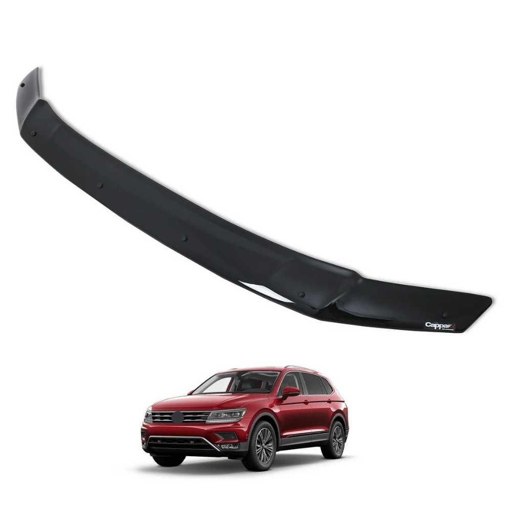 Cappafe Hood Wind Deflector for Vw Tiguan 2016-2026 Gloss Black Acrylic Bonnet Protector Bug Guard