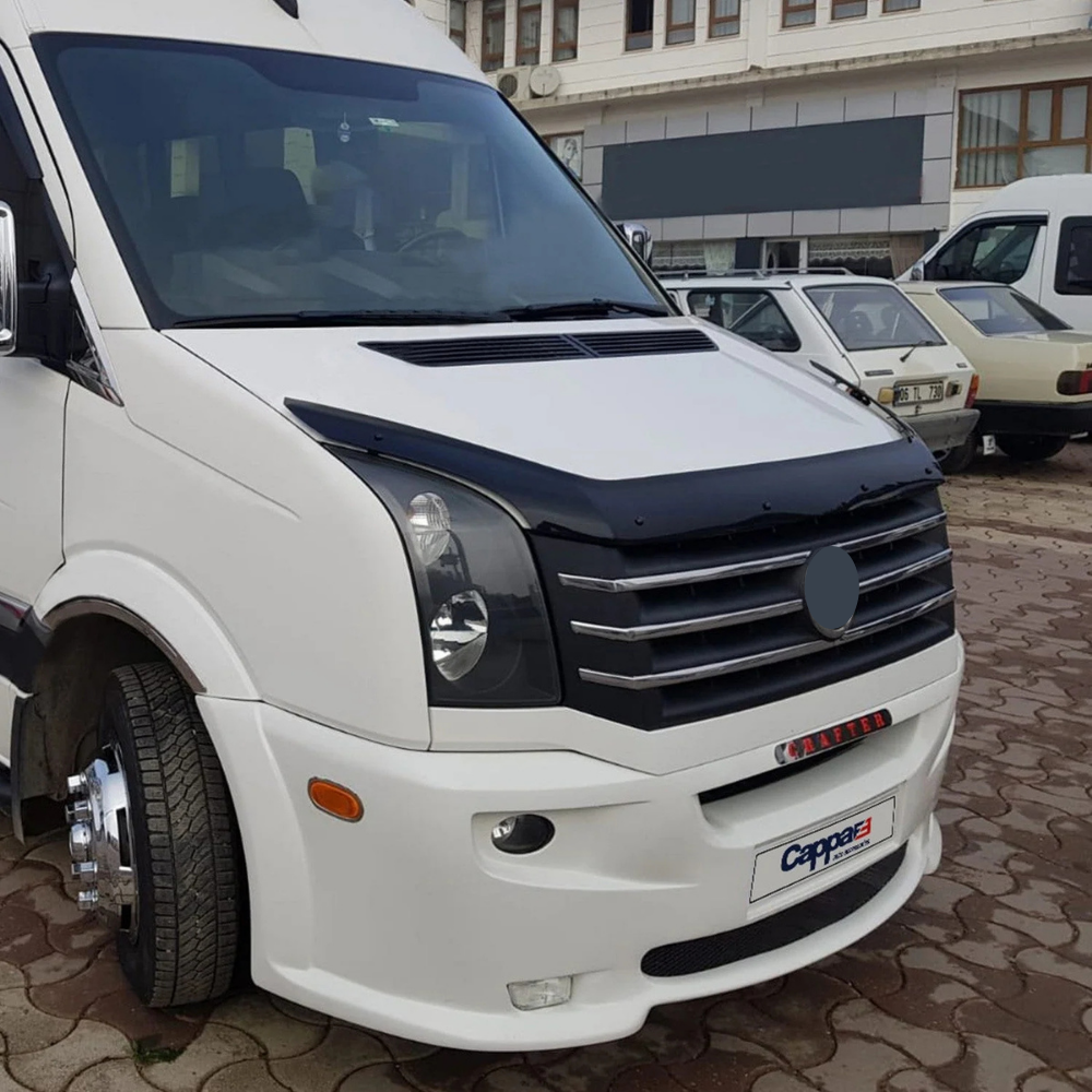 For Vw Crafter 1 (2E) 2012–2017 Bonnet Wind Deflector Front Hood Bug Guard Stone Chip Protector