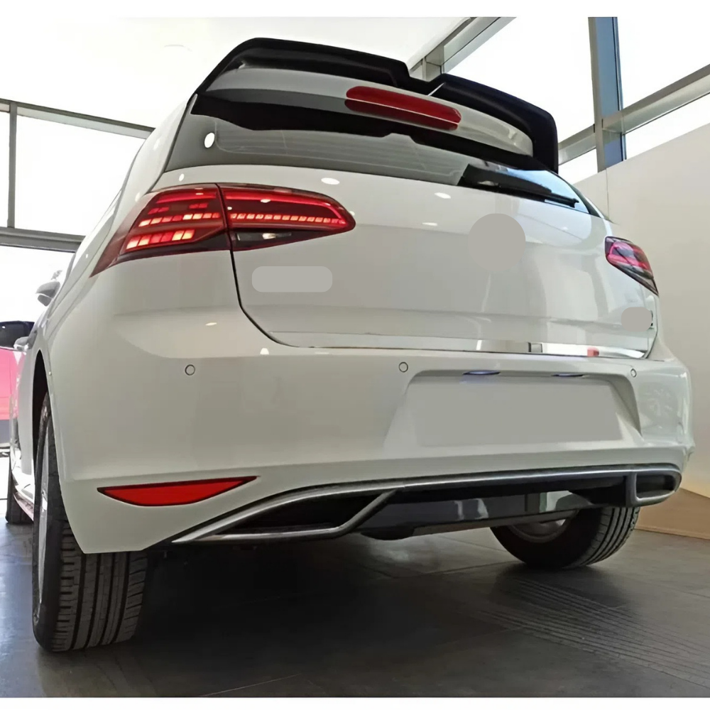 For Golf 7 / 7.5 2013-2017 Piano Glossy Black Diffuser ABS Plastic Rear Bumper Styling Accessory