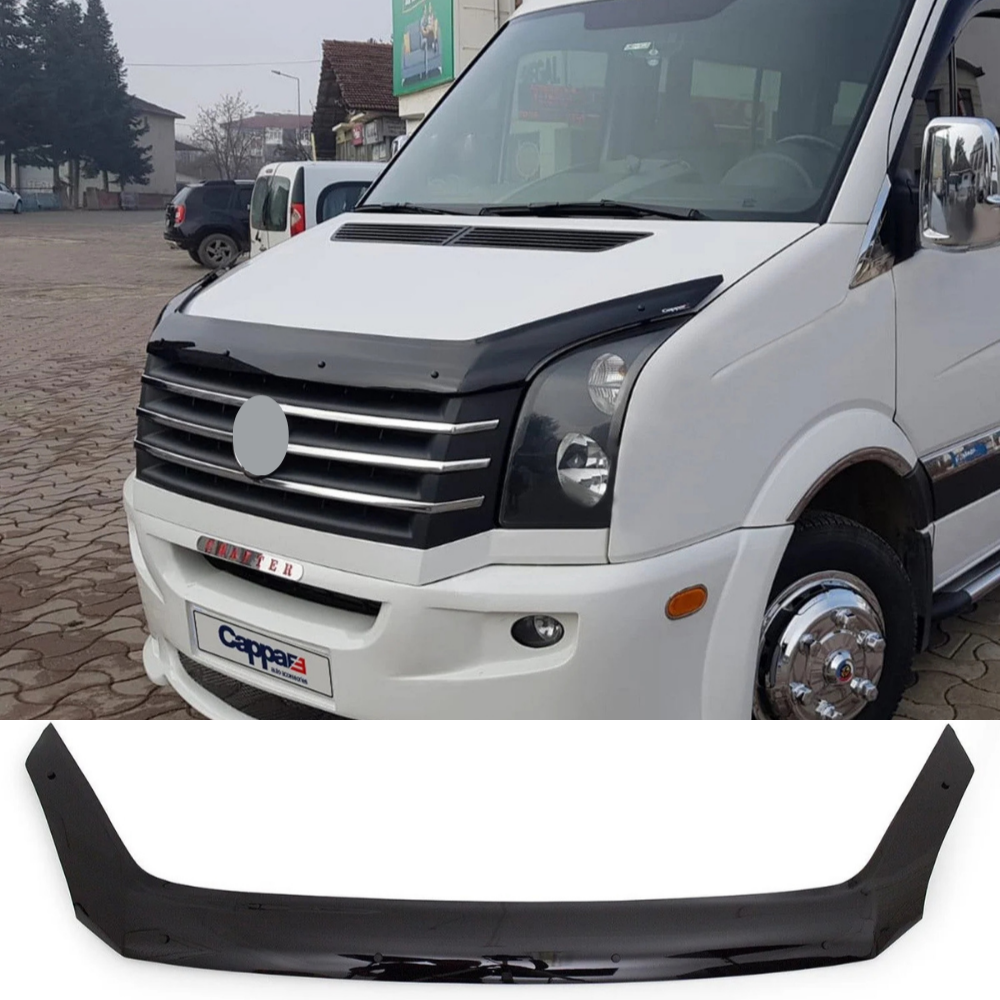 For Vw Crafter 1 (2E) 2012–2017 Bonnet Wind Deflector Front Hood Bug Guard Stone Chip Protector
