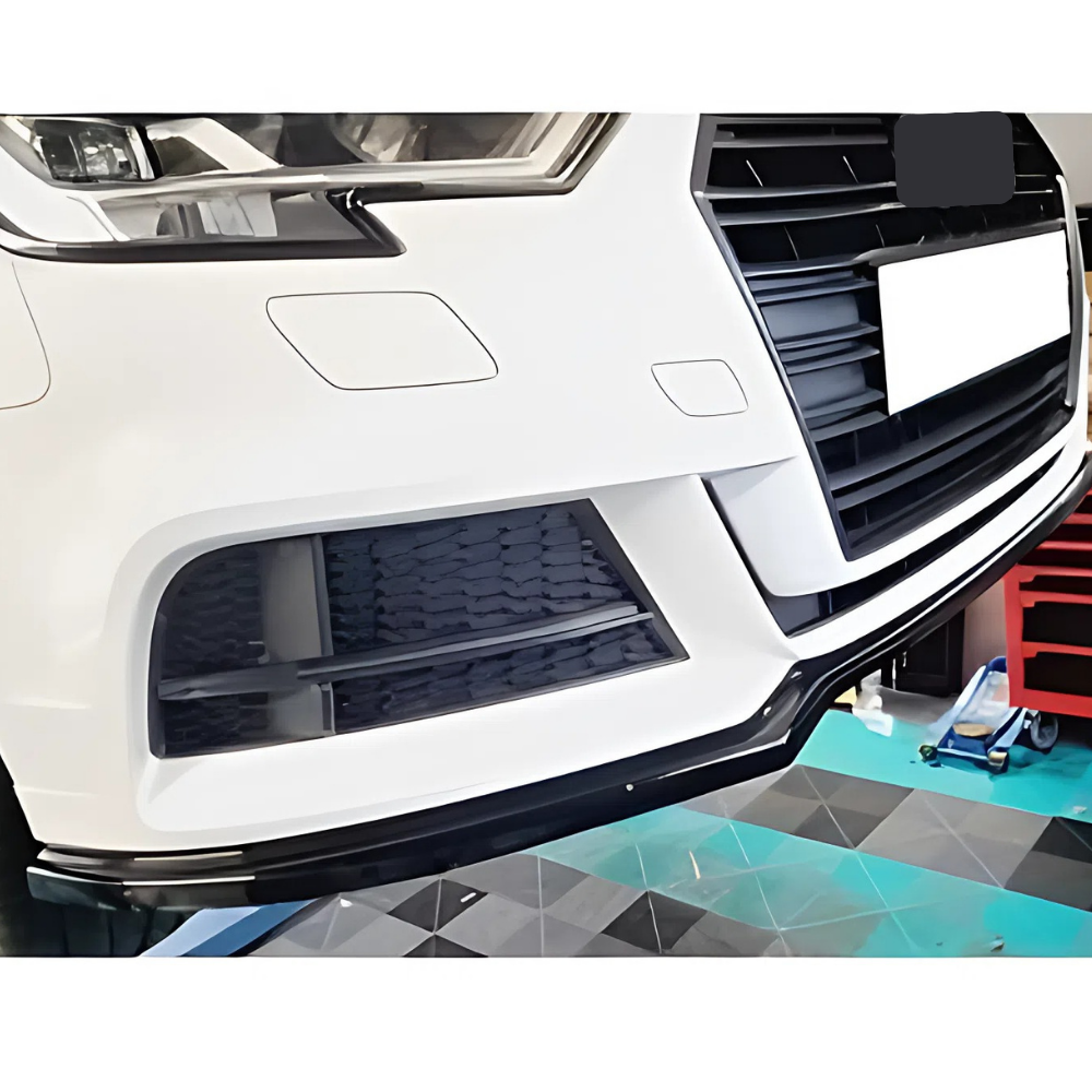 Front Bumper Lip for Audi A3 8V S3 Max 2016–2020 Glossy Black Vacuum Plastic Sporty Tuning Aerodynamics High Quality AutoVision