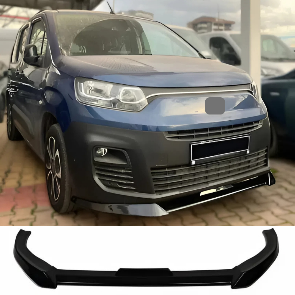 For Fiat Doblo 2024+ Front Bumper Lip Piano Glossy Black ABS Plastic Sport Style Aerodynamic Exterior Upgrade