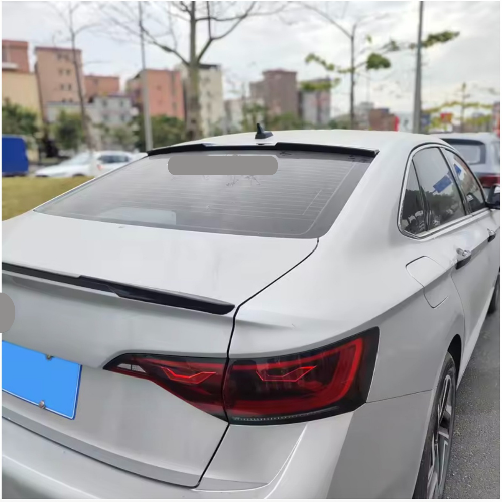 For VW Jetta MK7 2019-2024 M4 Style Roof Spoiler Piano Black ABS Plastic Easy Installation