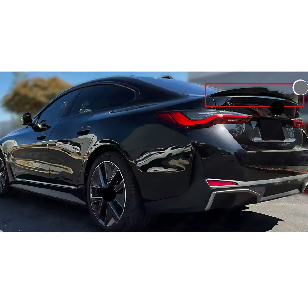 For BMW G26 M4 Style Rear Spoiler 2021-2024 430i i4 Piano Glossy Black ABS Plastic Trunk Lip Wing Aerodynamic Exterior