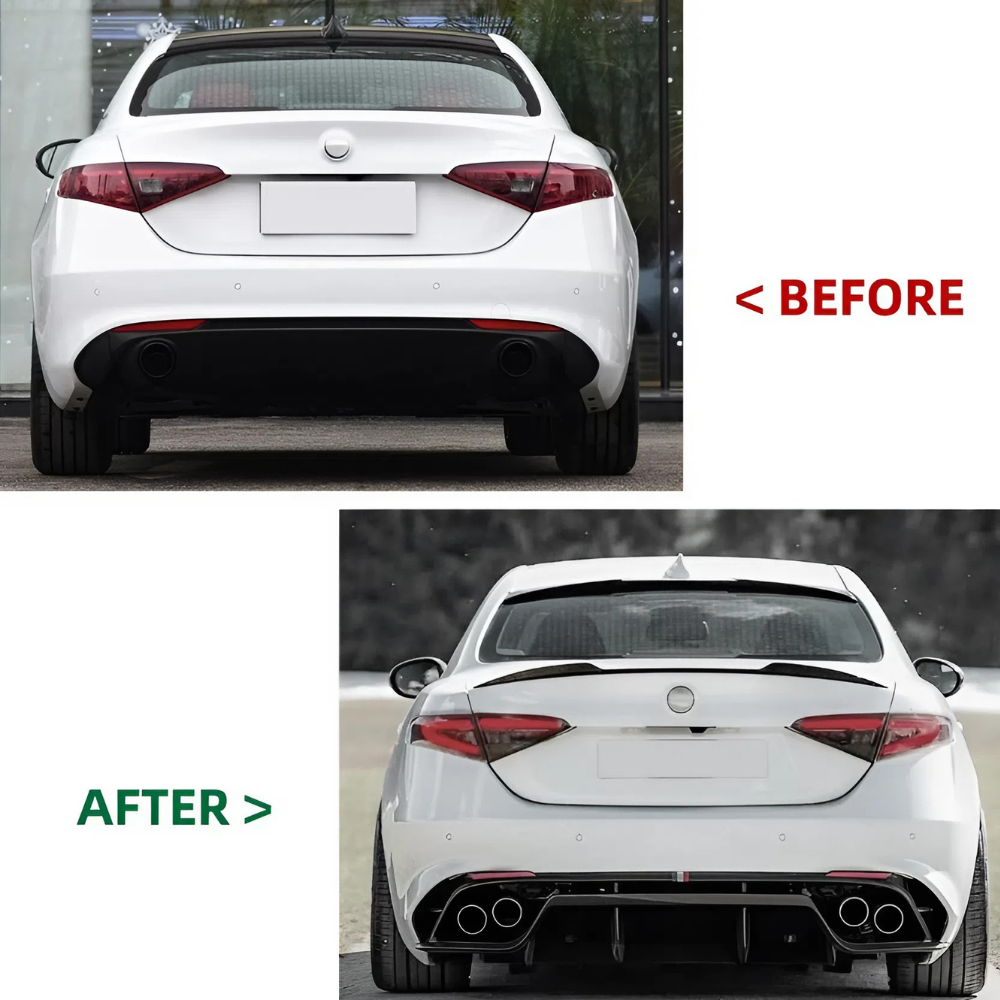 For Alfa Romeo Giulia 2015-2023 Rear Spoiler Piano Glossy Black ABS Plastic Sport Trunk Lip Wing Exterior Accessory