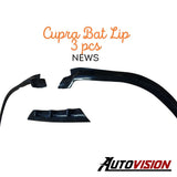 AutoVision NEW Cupra Bat-Lip (3 Pcs.) X 40 SET/Glossy Black Front Bumper Lip All Cars Universal Model