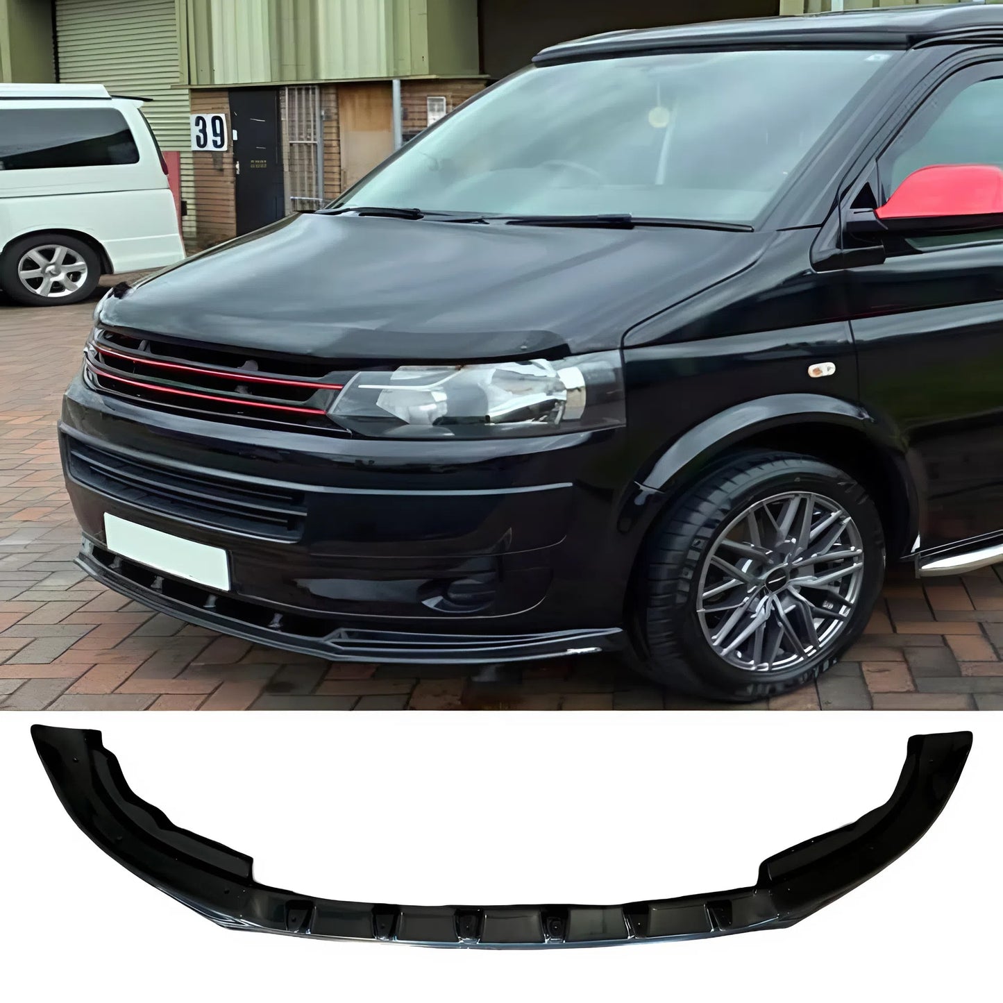 For VW Transporter T5 2003-2009 Front Splitter Lip Glossy Black Sport Bumper Extension Exterior Upgrade