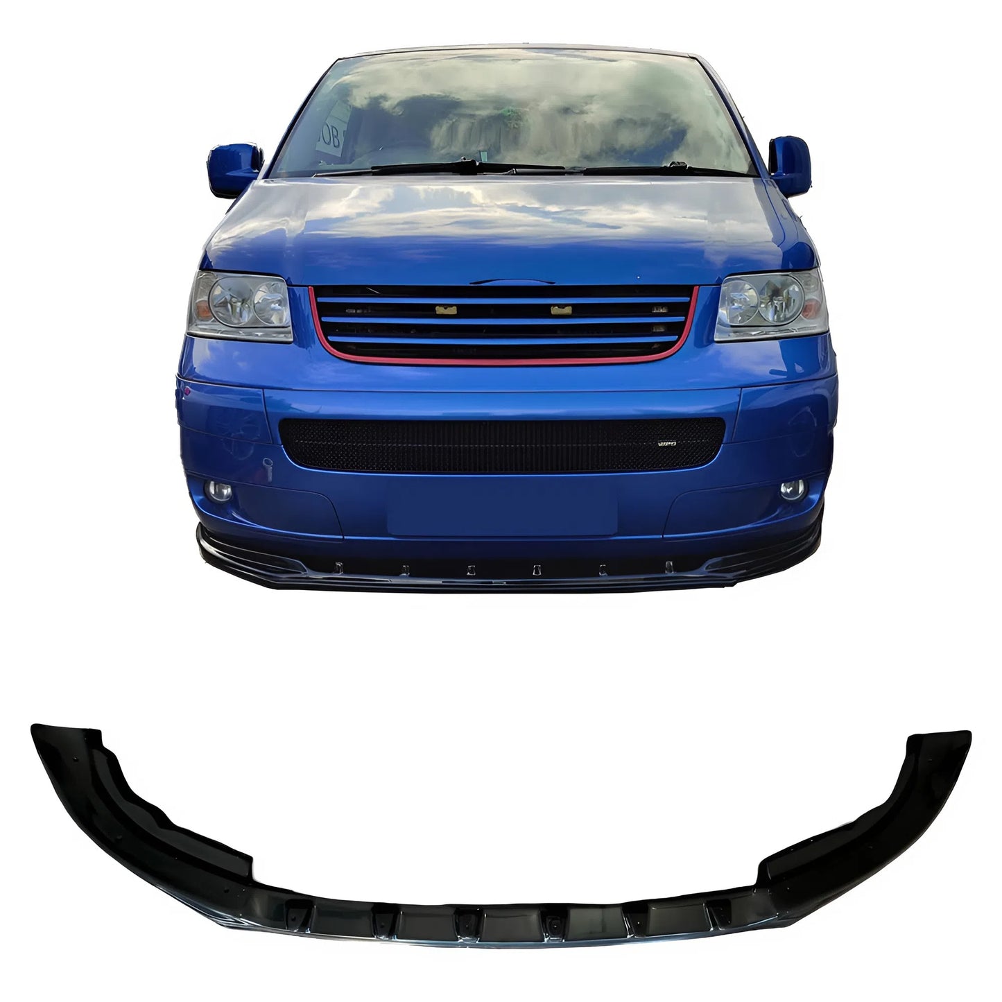 For VW Transporter T5 2003-2009 Front Splitter Lip Glossy Black Sport Bumper Extension Exterior Upgrade