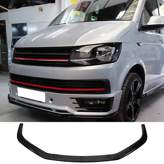 For VW Transporter T6 Sportline 2015-2019 Front Splitter Lip Black Sport Bumper Extension Exterior Upgrade