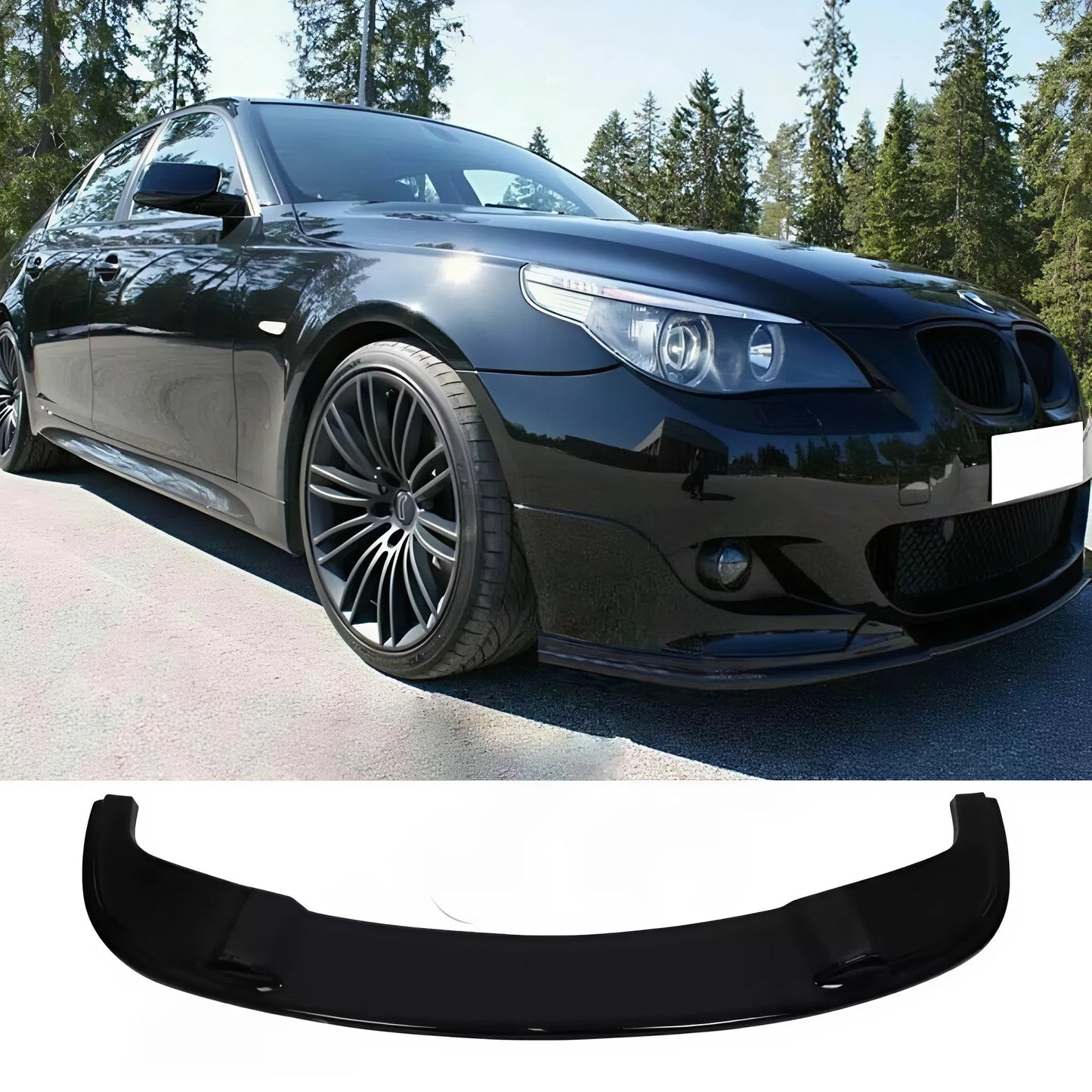 For BMW E60 M Tech Front Splitter Lip ABS Plastic Black Sport Bumper Spoiler Exterior Upgrade Without Flaps
