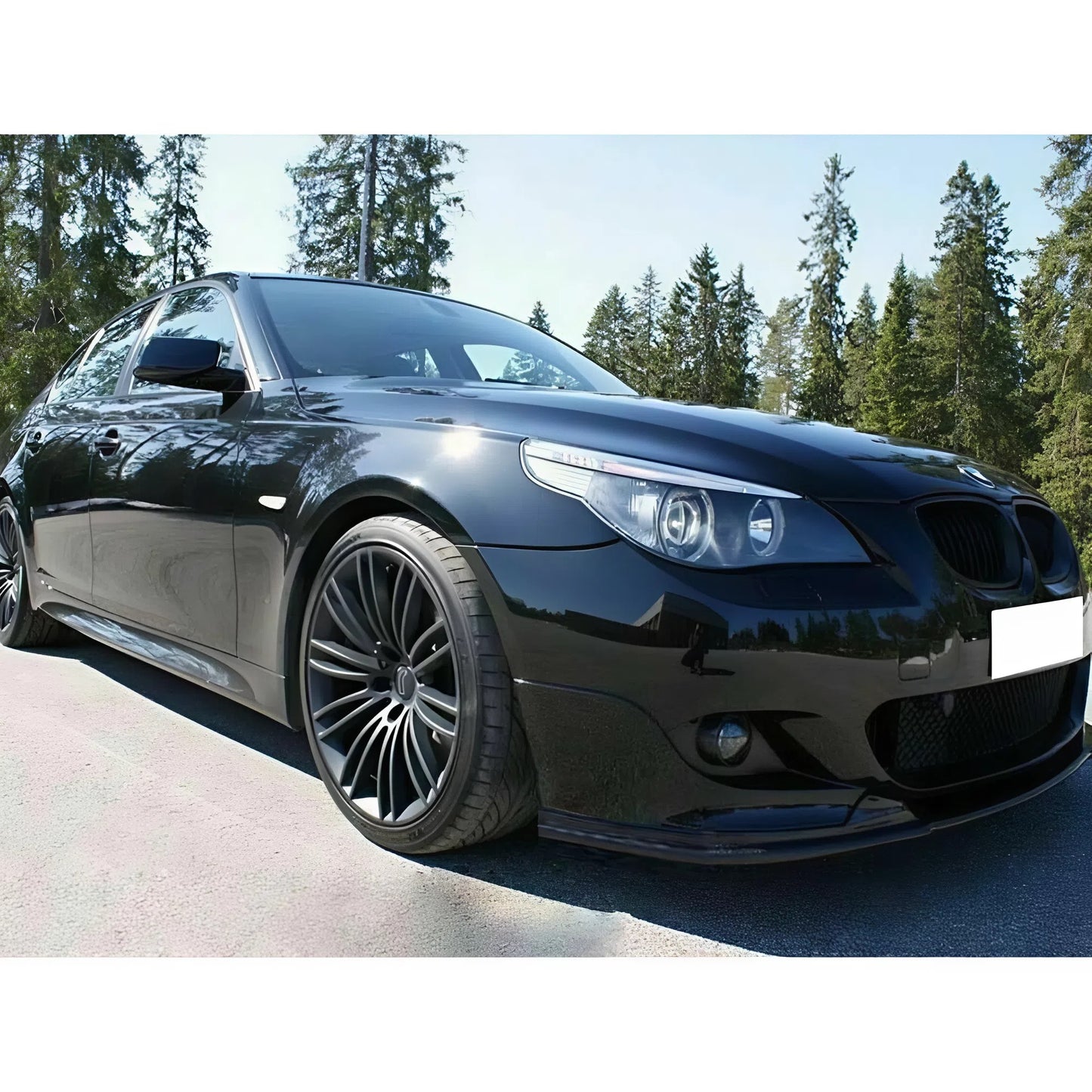 For BMW E60 M Tech Front Splitter Lip ABS Plastic Black Sport Bumper Spoiler Exterior Upgrade Without Flaps