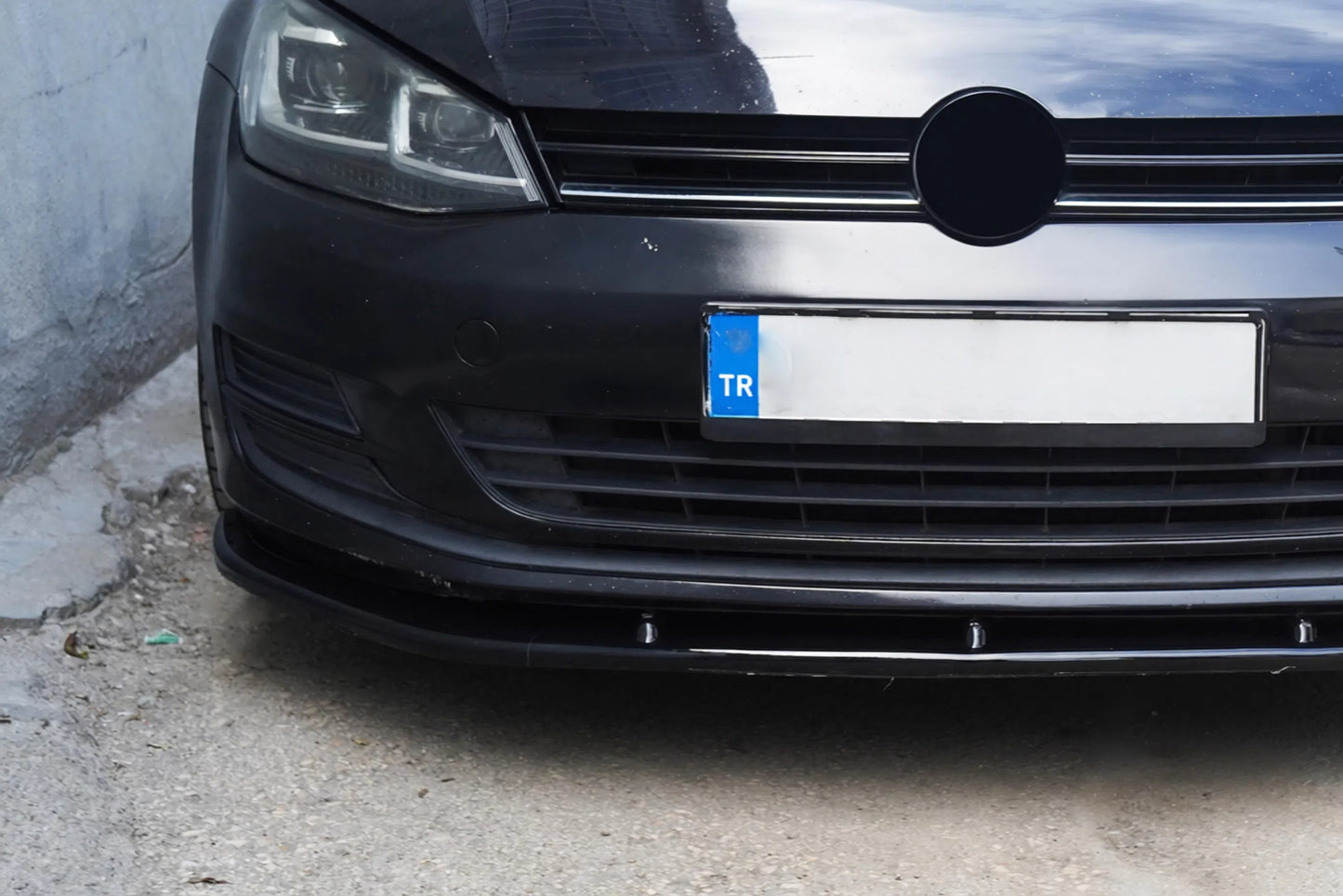 For Golf MK7 2012-2019 Max Type Front Bumper Lip Black ABS Plastic Sport Design Easy Installation