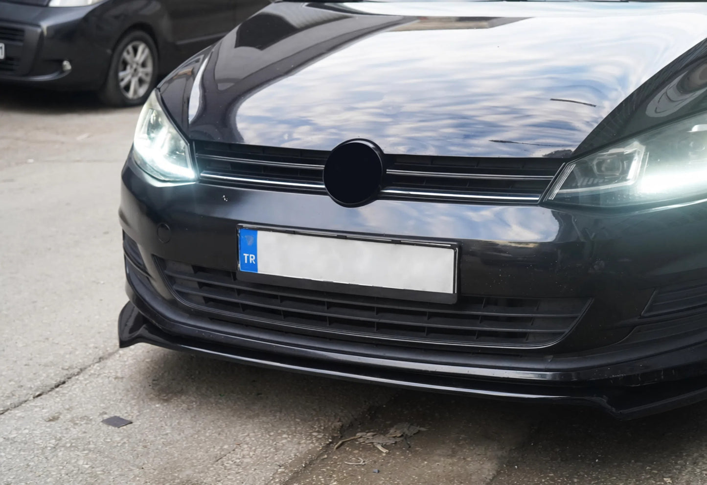 For Golf MK7 2012-2019 Max Type Front Bumper Lip Black ABS Plastic Sport Design Easy Installation