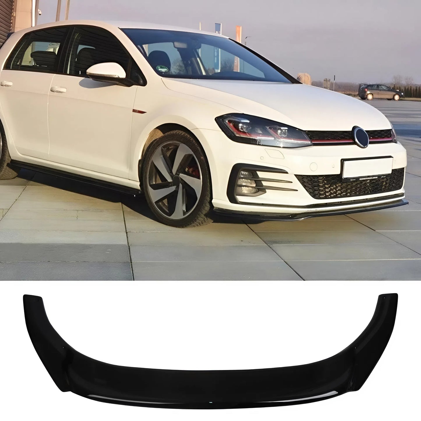 GOLF 7 MAX R DESIGN STYLE V2 2012-2017 Front Splitter Lip Black ABS Plastic Sport Bumper Extension Easy Installation