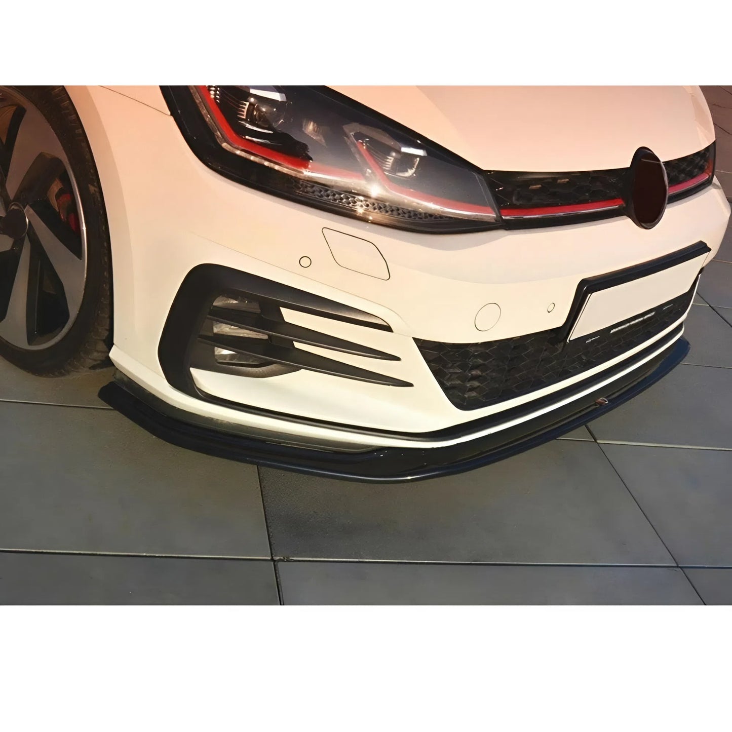 GOLF 7 MAX R DESIGN STYLE V2 2012-2017 Front Splitter Lip Black ABS Plastic Sport Bumper Extension Easy Installation