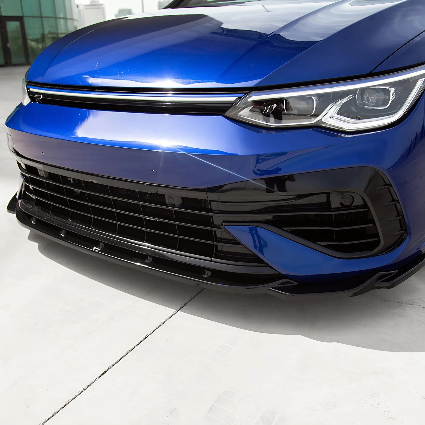 For VW Golf MK8 R 2020-2024 Front Splitter Lip Black ABS Plastic Sport Bumper Extension Easy Installation