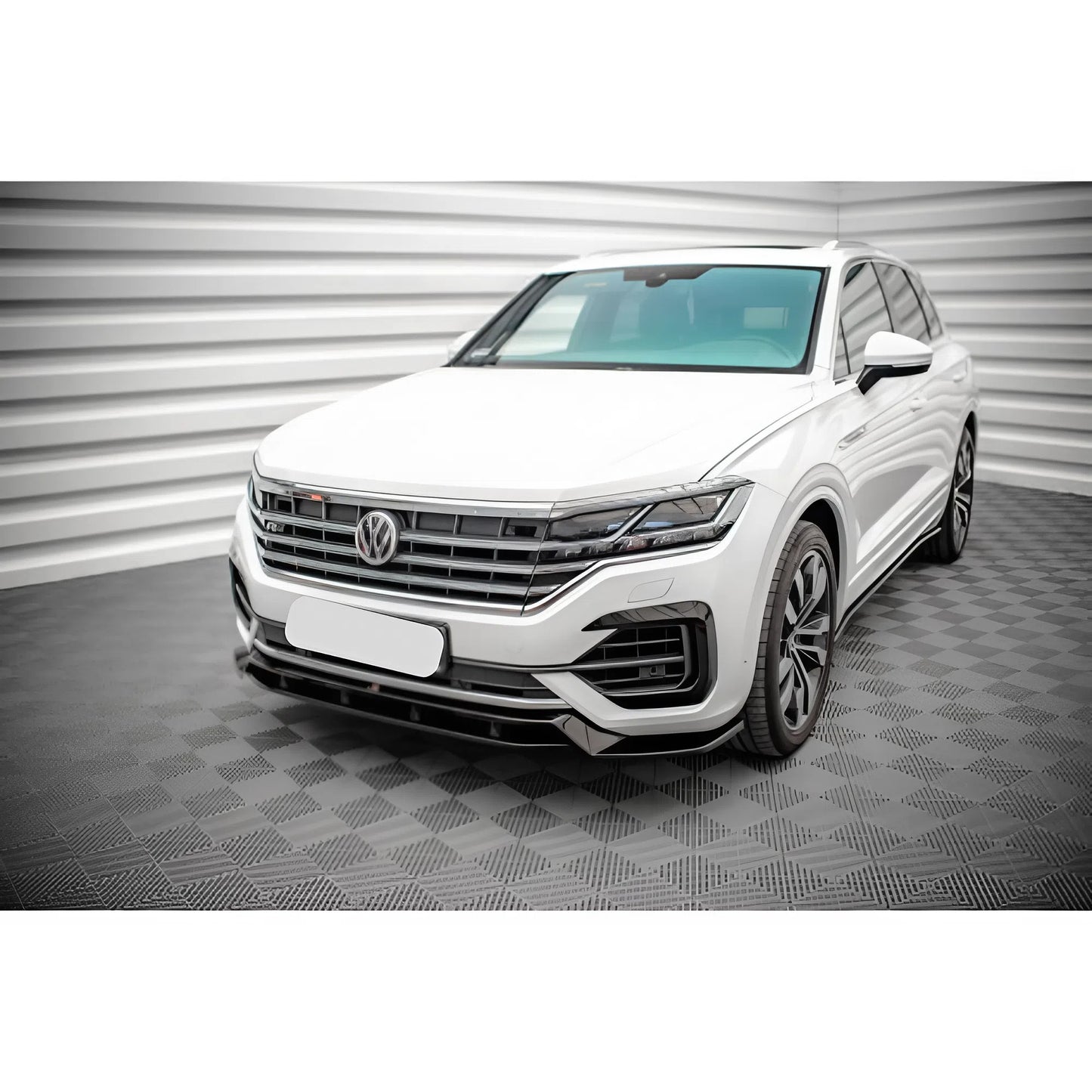 For VW Touareg MK3 R-Line 2018-2023 Front Splitter 2PCS Gloss Black ABS Plastic Sport Design Easy Installation