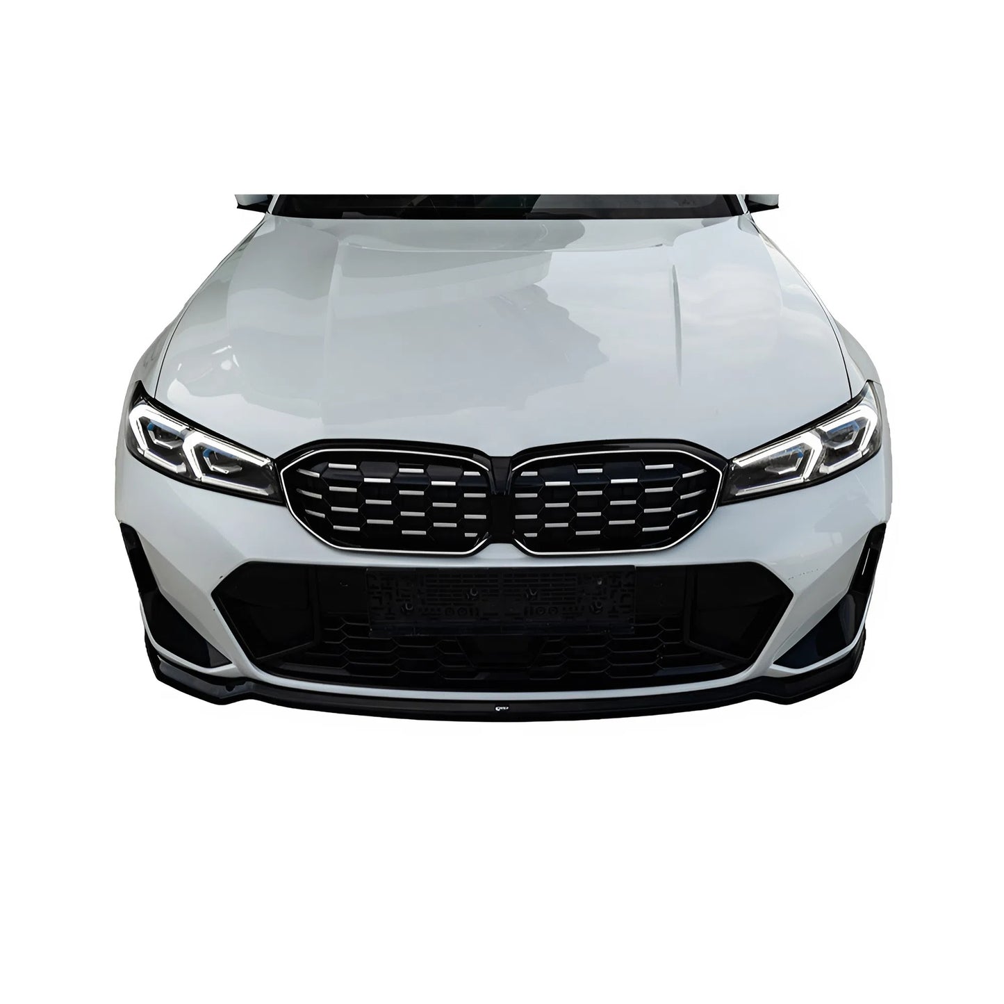 For BMW 3 Series G20 G21 M-Pack M340i Facelift 2022+ Front Splitter Gloss Black ABS Plastic Sport Design Easy Installation