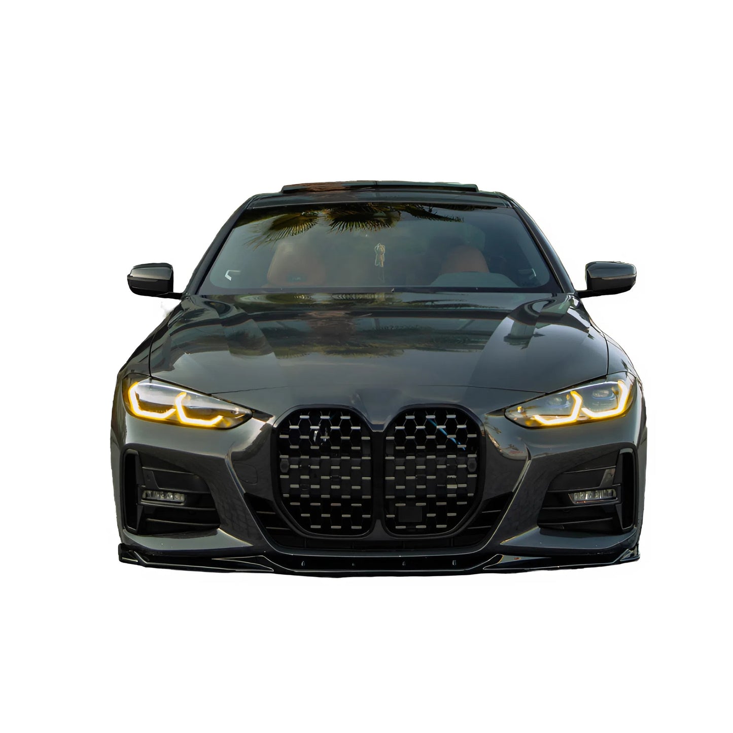 For BMW 4 Series Coupe Cabrio G22 M440i M-Pack 2020-2024 and 2024+ Front Splitter Gloss Black ABS Plastic Sport Design Easy Installation