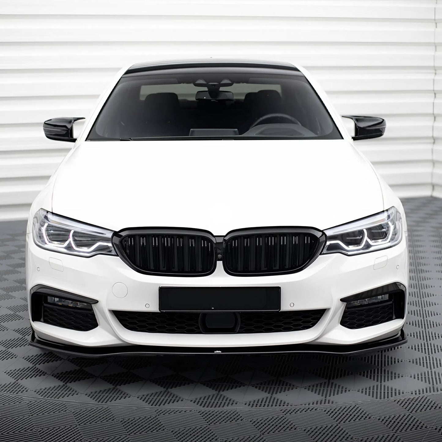 For BMW 5 Series G30 G31 M-Pack 2017-2020 Front Splitter Gloss Black ABS Plastic Sport Design Easy Installation