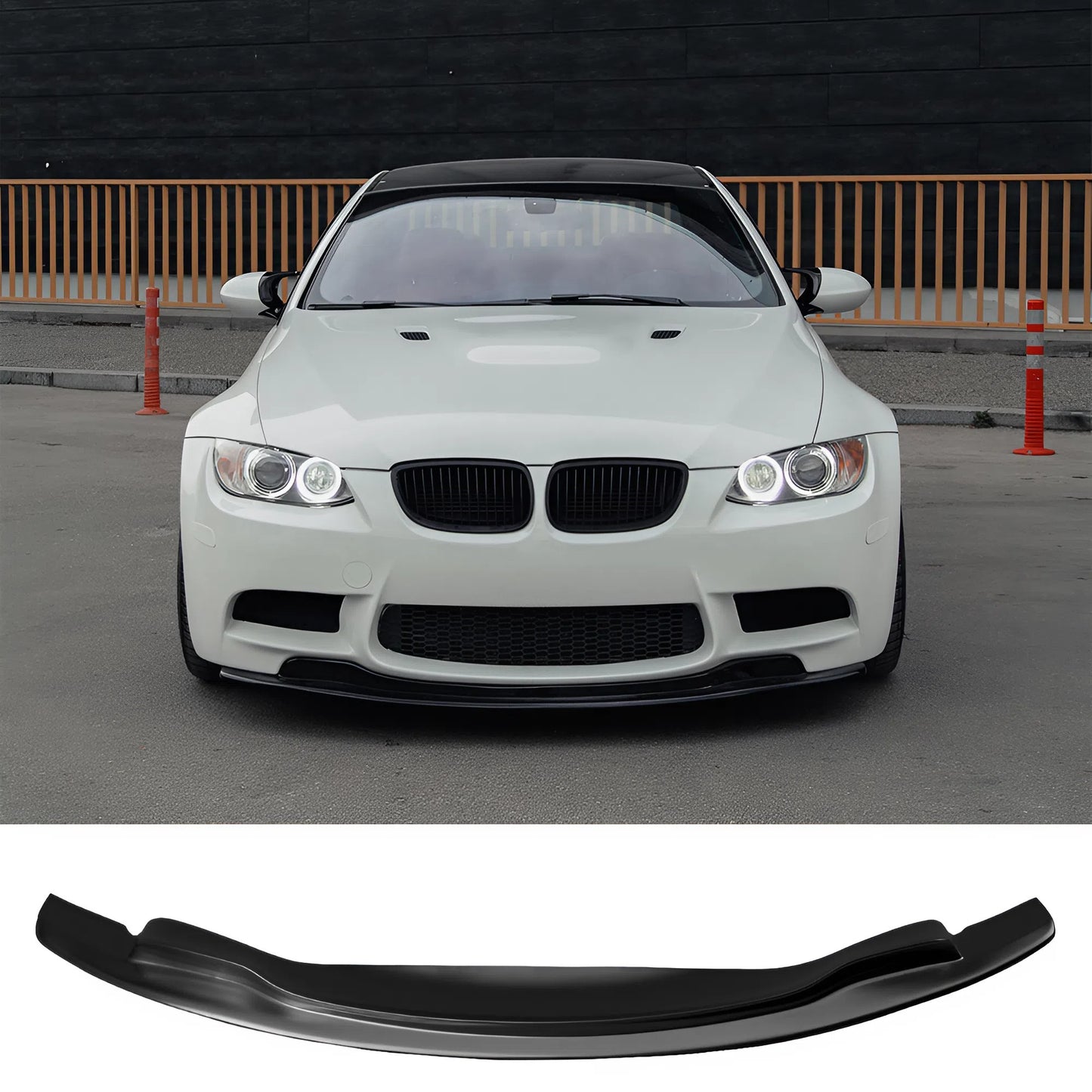 For BMW M3 E92 Coupe 2007-2013 / E93 Convertible 2008-2013 Front Splitter Gloss Black ABS Plastic Sport Design Easy Installation