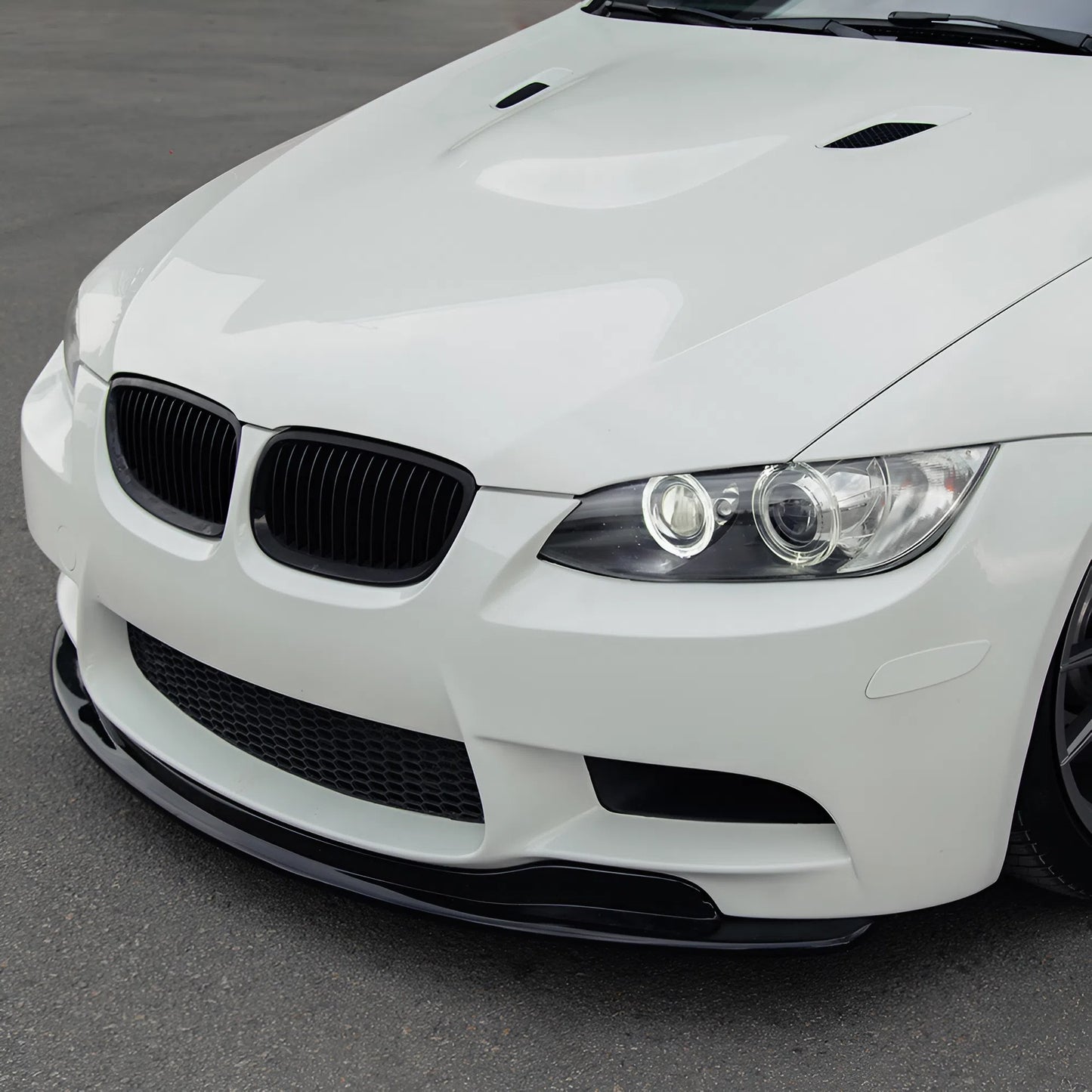 For BMW M3 E92 Coupe 2007-2013 / E93 Convertible 2008-2013 Front Splitter Gloss Black ABS Plastic Sport Design Easy Installation