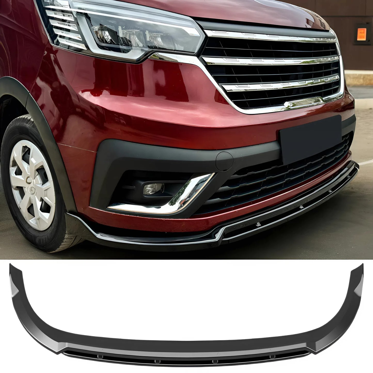 For RENAULT Trafic 2022+ Front Splitter 2PCS Gloss Black ABS Plastic Sport Design Easy Installation
