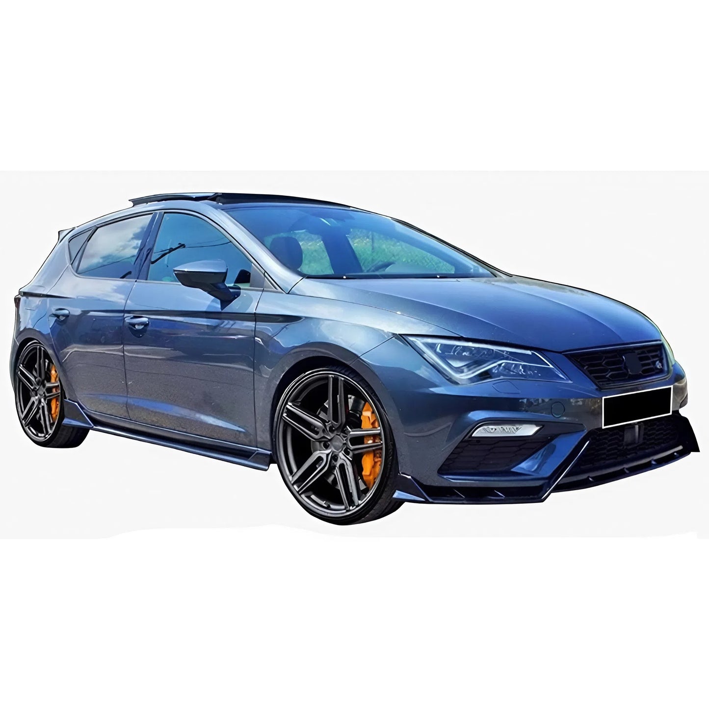 For SEAT Leon MK3 FL 2017+ Front Lip Race Cup V1 Lenz Design Gloss Black ABS Plastic Sport Bumper Extension