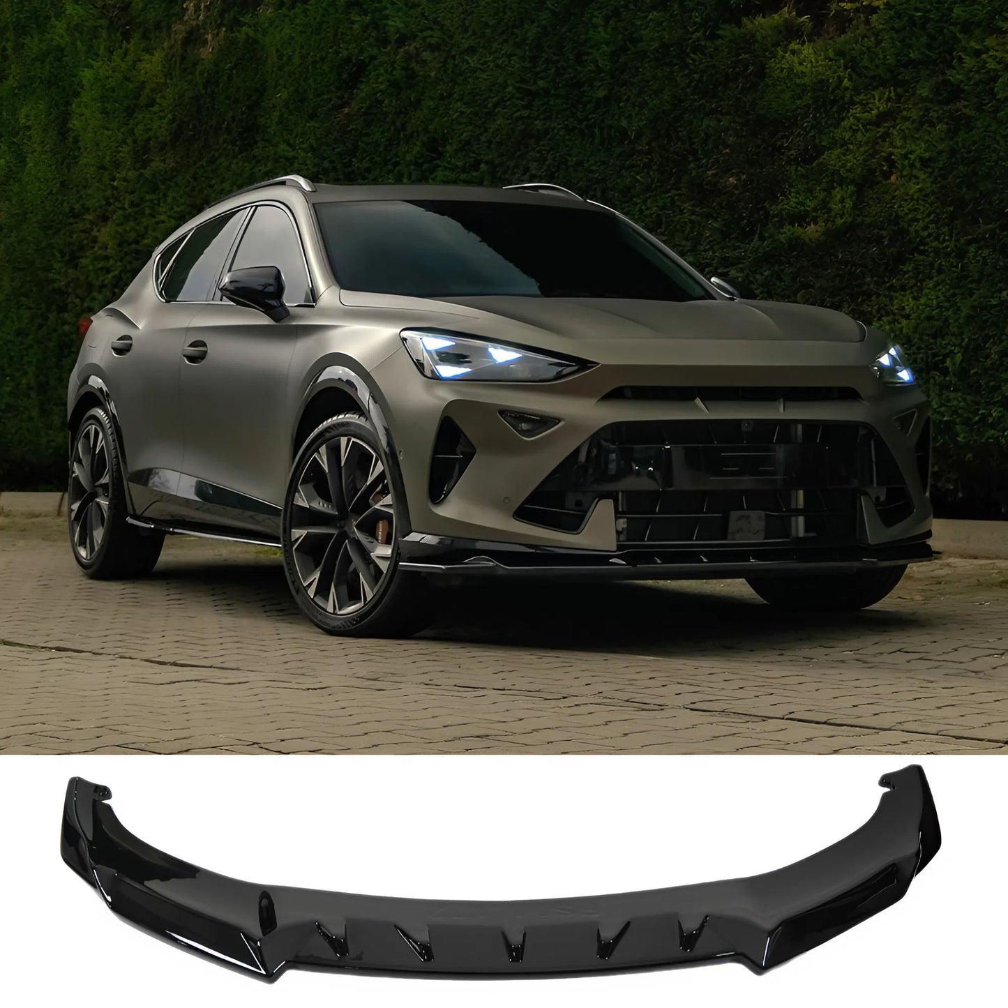 For CUPRA Formentor MK1 Facelift 2024+ Front Splitter Gloss Black ABS Plastic Sport Design Easy Installation