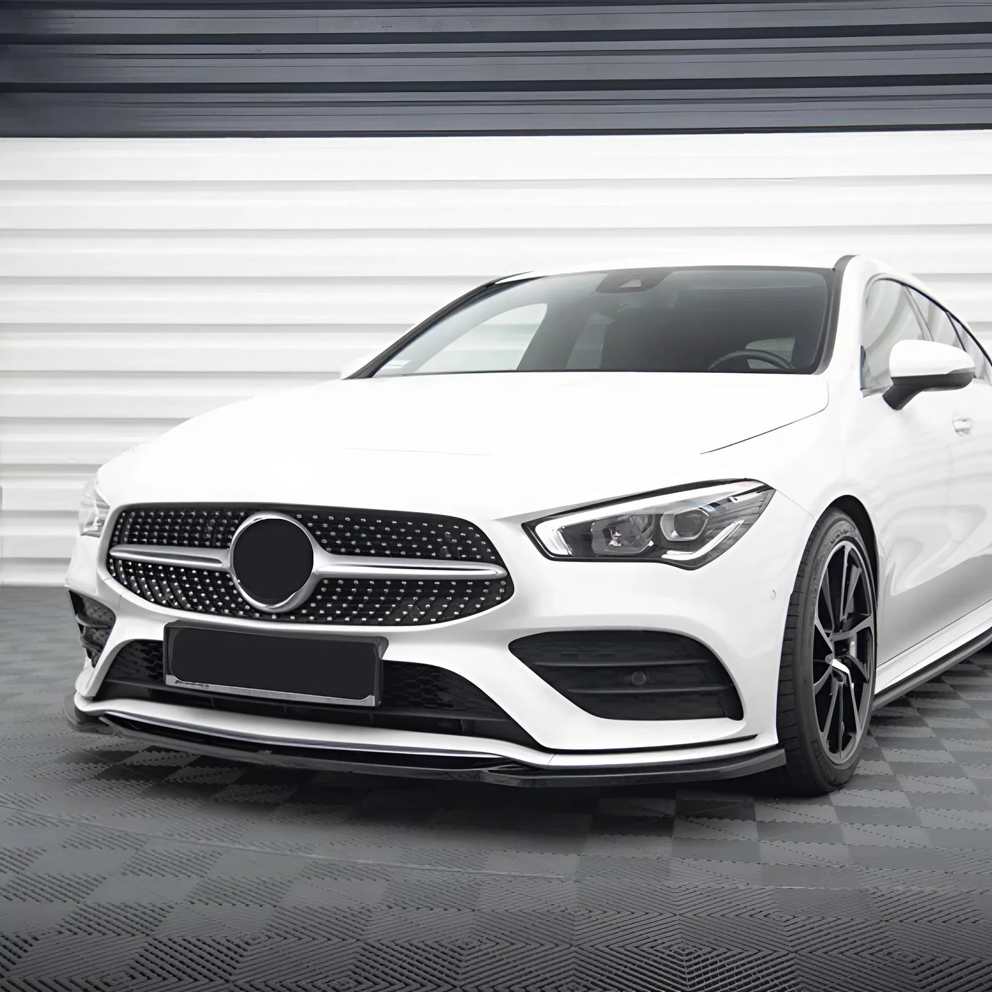 For Mercedes CLA Coupe AMG-Line C118 2019+ Front Splitter Gloss Black ABS Plastic Sport Design Easy Installation