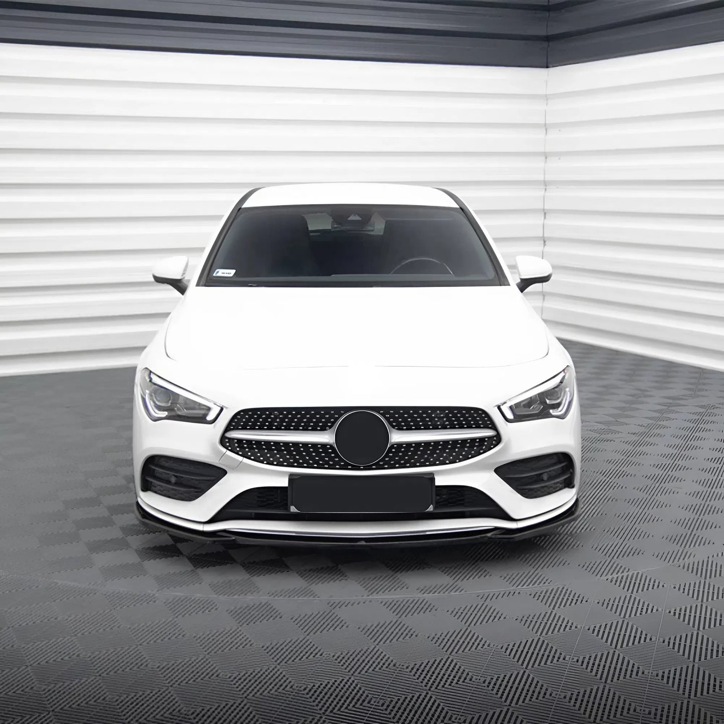 For Mercedes CLA Coupe AMG-Line C118 2019+ Front Splitter Gloss Black ABS Plastic Sport Design Easy Installation