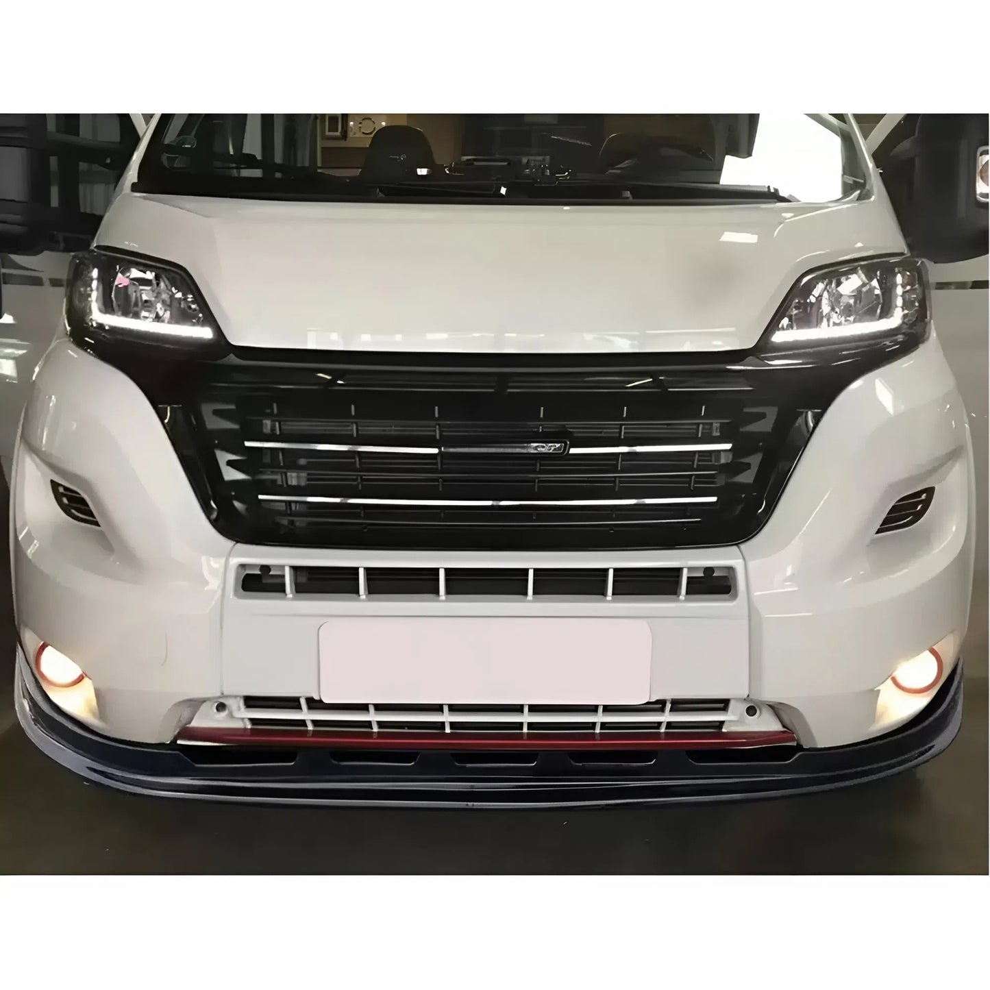 For PEUGEOT Rifter 2021+ Ducato Boxer Jumper Front Splitter Black Sport Style Bumper Lip Durable ABS Plastic