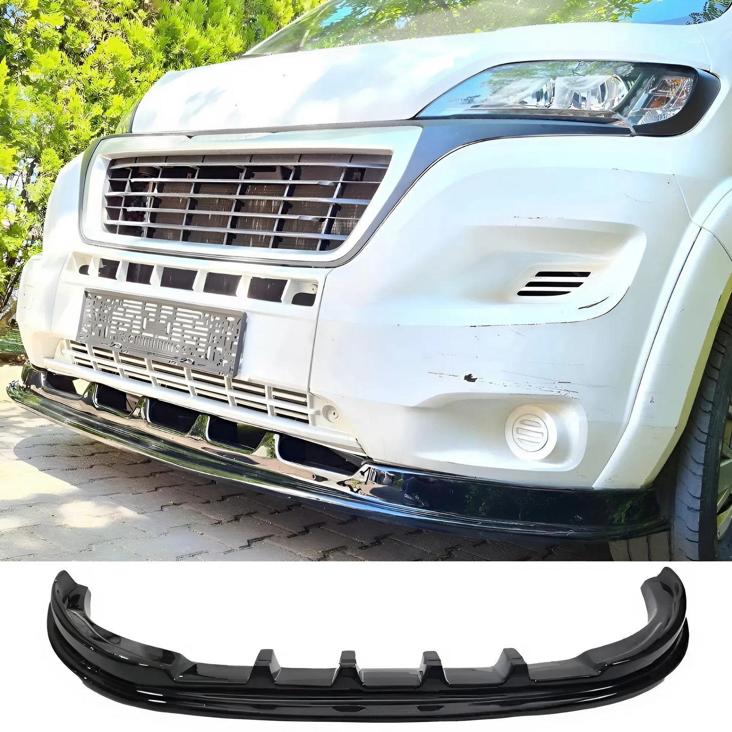 For PEUGEOT Rifter 2021+ Ducato Boxer Jumper Front Splitter Black Sport Style Bumper Lip Durable ABS Plastic