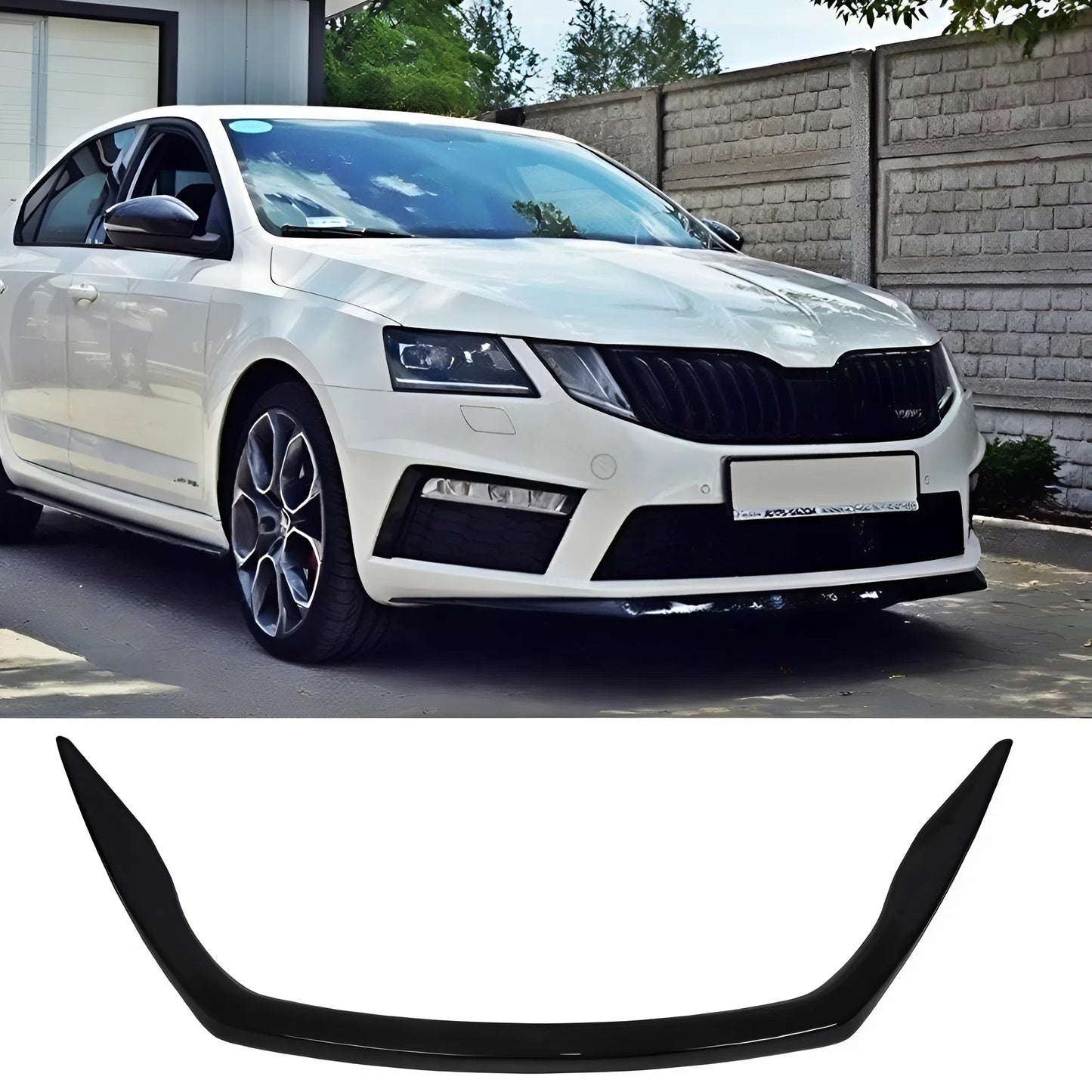 For Skoda Octavia MK3 RS FL 2017+ Front Bumper Lip Max VRS V2 Design Gloss Black ABS Plastic Sport Extension