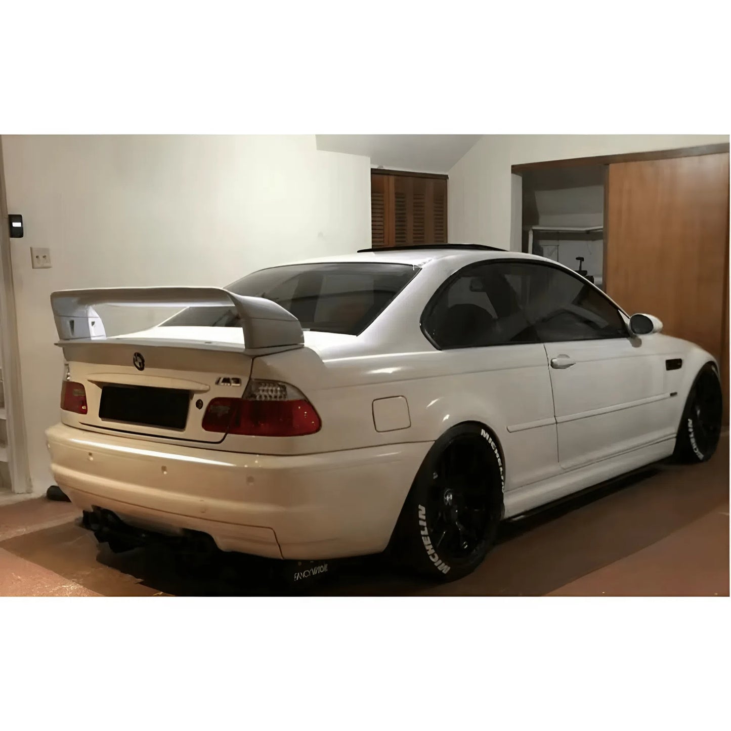 For BMW 3 Series E46 Double Layers Rear Spoiler 1998-2006 Glossy Black ABS Plastic Sport Design Easy Installation