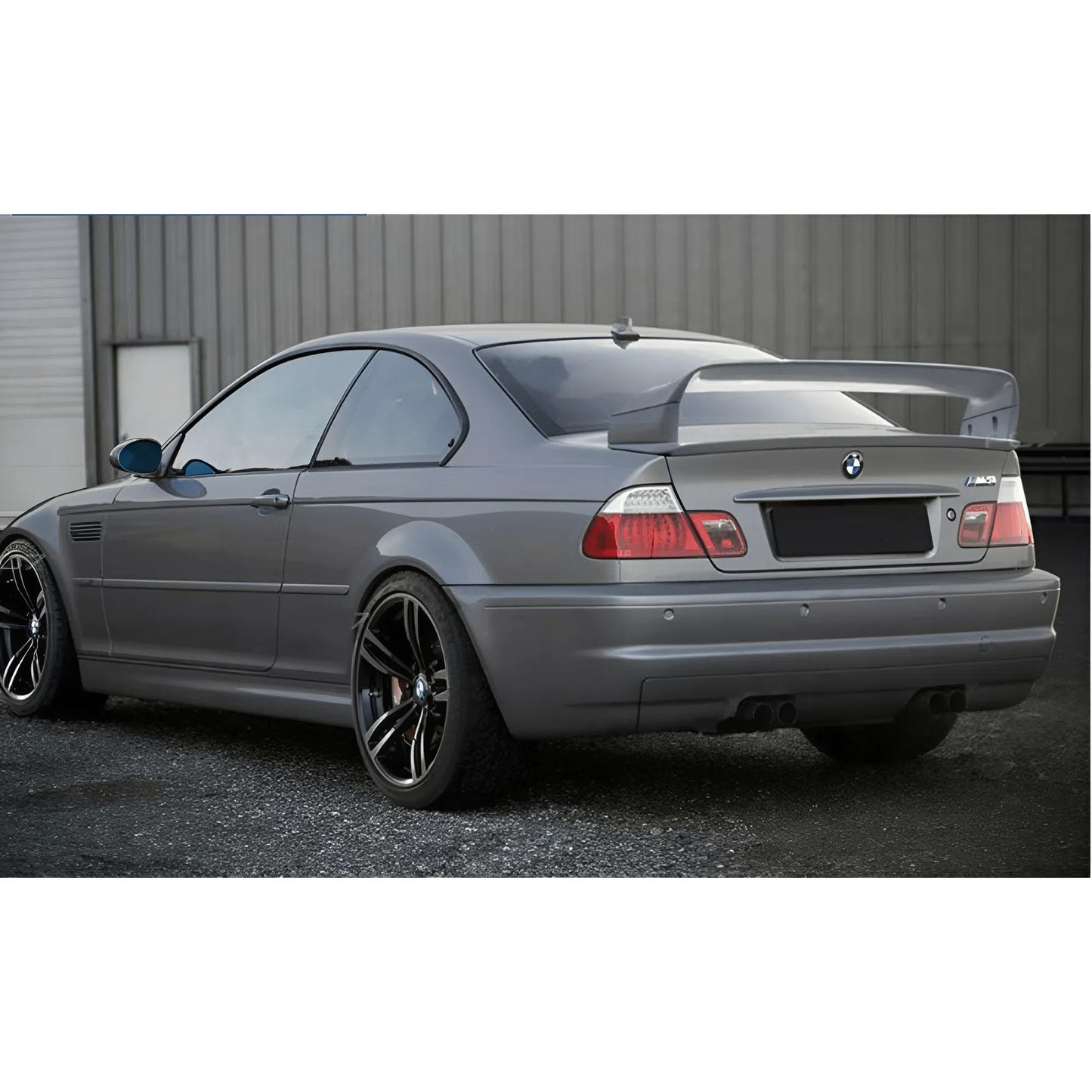 For BMW 3 Series E46 Double Layers Rear Spoiler 1998-2006 Glossy Black ABS Plastic Sport Design Easy Installation
