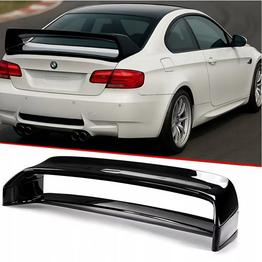 For BMW 3 Series E92 Coupe 2006-2010 Double Layers Rear Spoiler Glossy Black ABS Plastic Sport Design