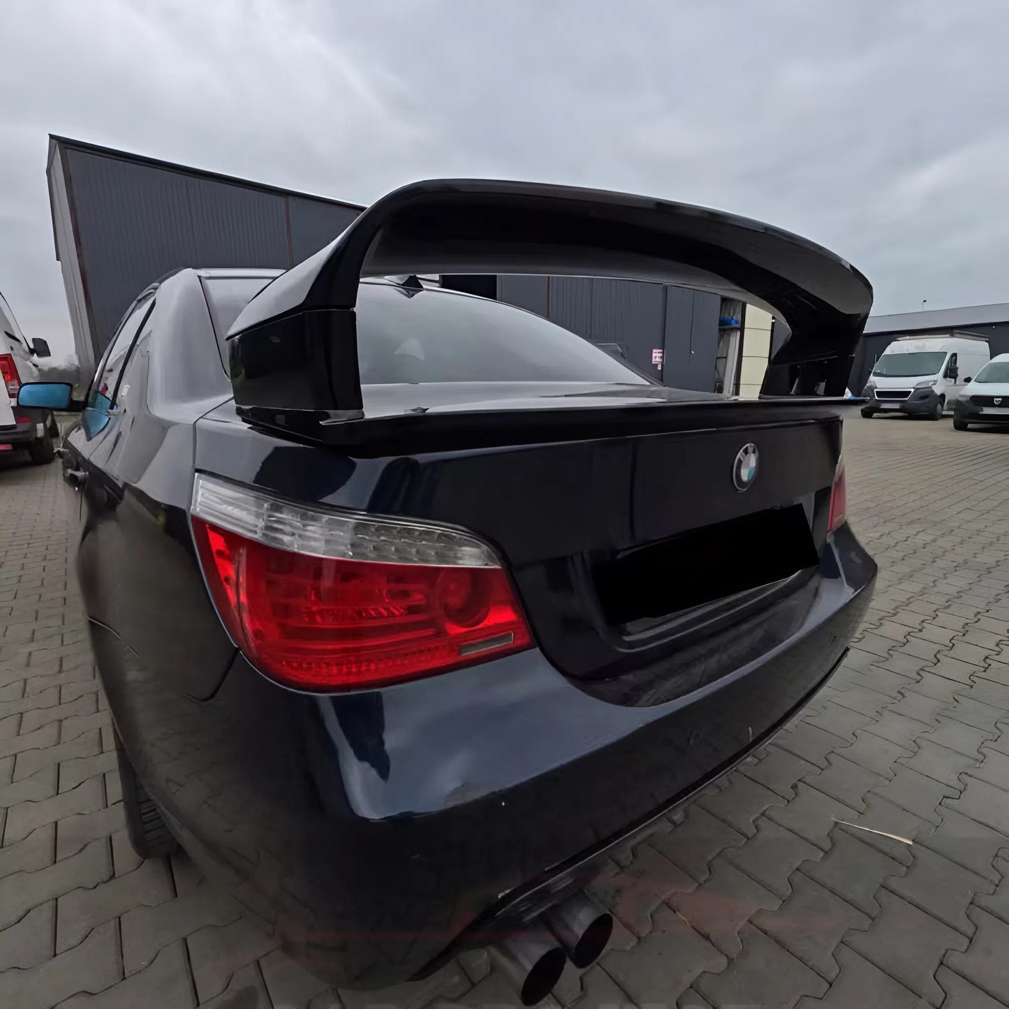 For BMW 5 Series E60 Double Layers Rear Spoiler 2004-2010 Glossy Black ABS Plastic Sport Design