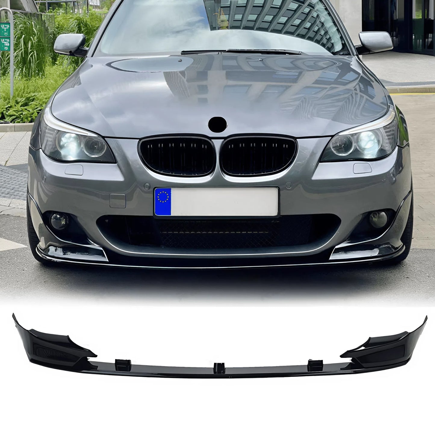 For BMW 5 Series E60 MP Style 2004-2010 Front Lip Gloss Black ABS Plastic Sport Bumper Extension