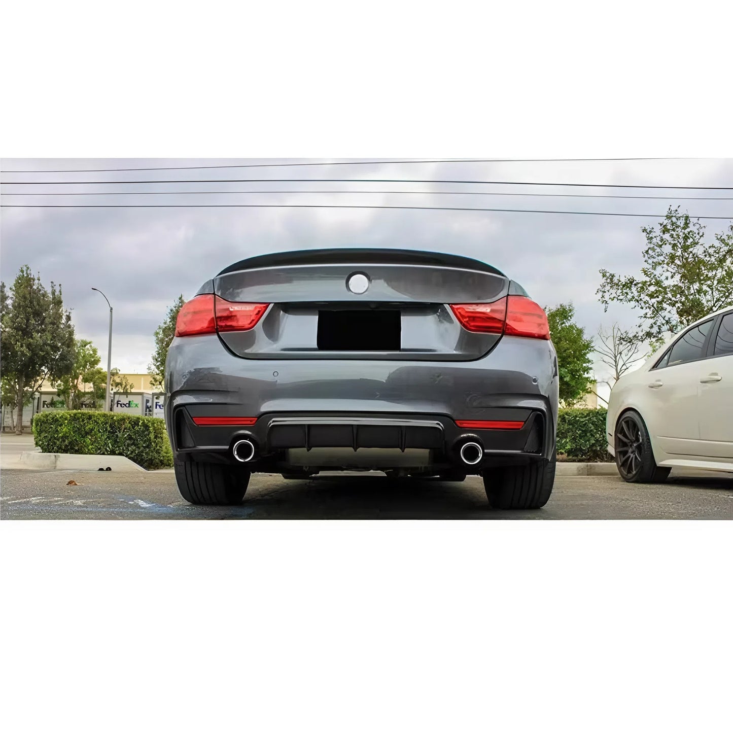 For BMW 4 Series F32 F33 F36 MP Style Rear Lip 2014-2020 Right And Left 1 Exhaust Pipe Gloss Black ABS Rear Diffuser