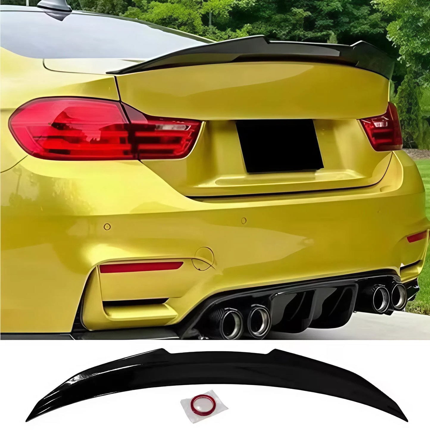 For BMW 4 Series F32 PSM Style 2 Doors Rear Spoiler 2014-2020 Glossy Black ABS Trunk Wing