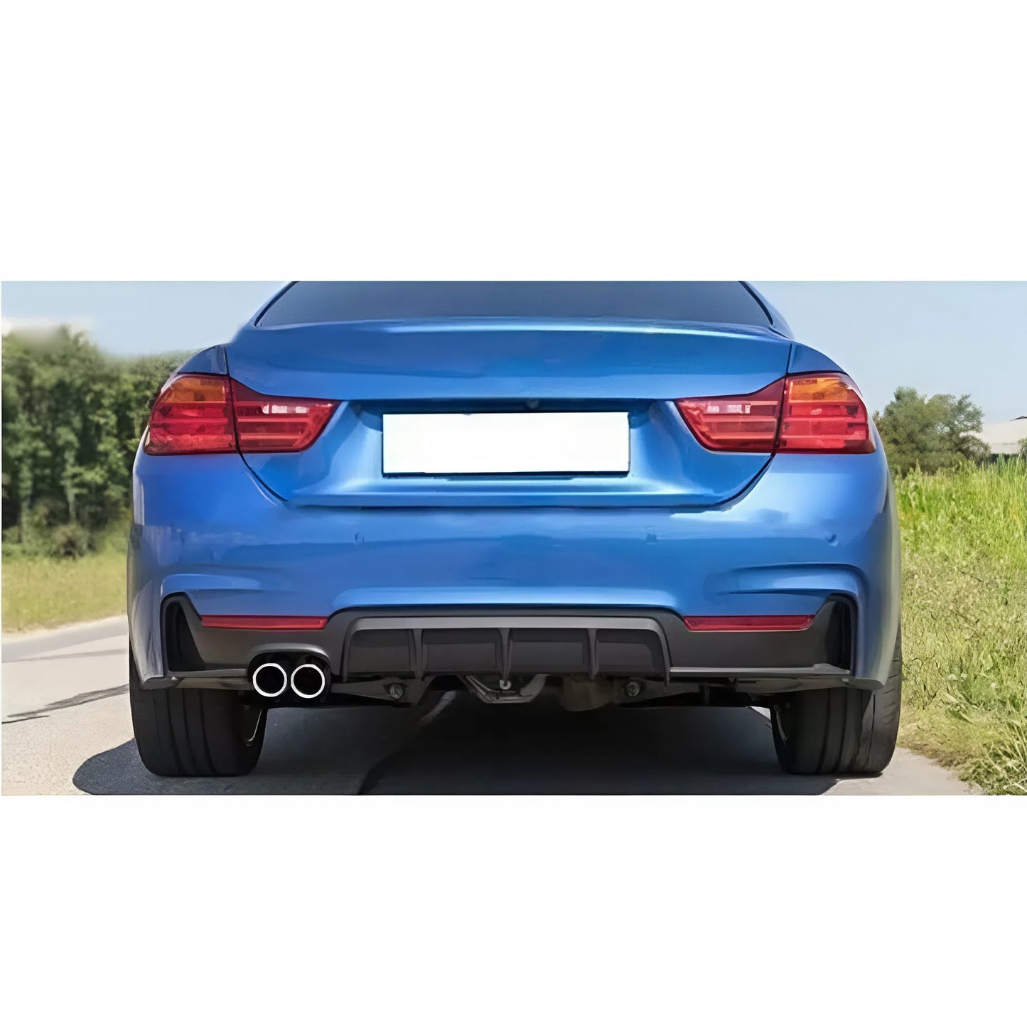 For BMW 4 Series F32 F33 F36 MP Style 2 Exhaust Pipe Rear Lip 2014-2020 Glossy Black ABS Diffuser