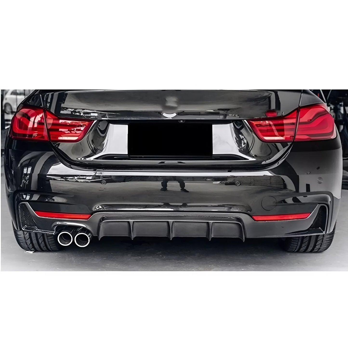 For BMW 4 Series F32 F33 F36 MP Style 2 Exhaust Pipe Rear Lip 2014-2020 Glossy Black ABS Diffuser