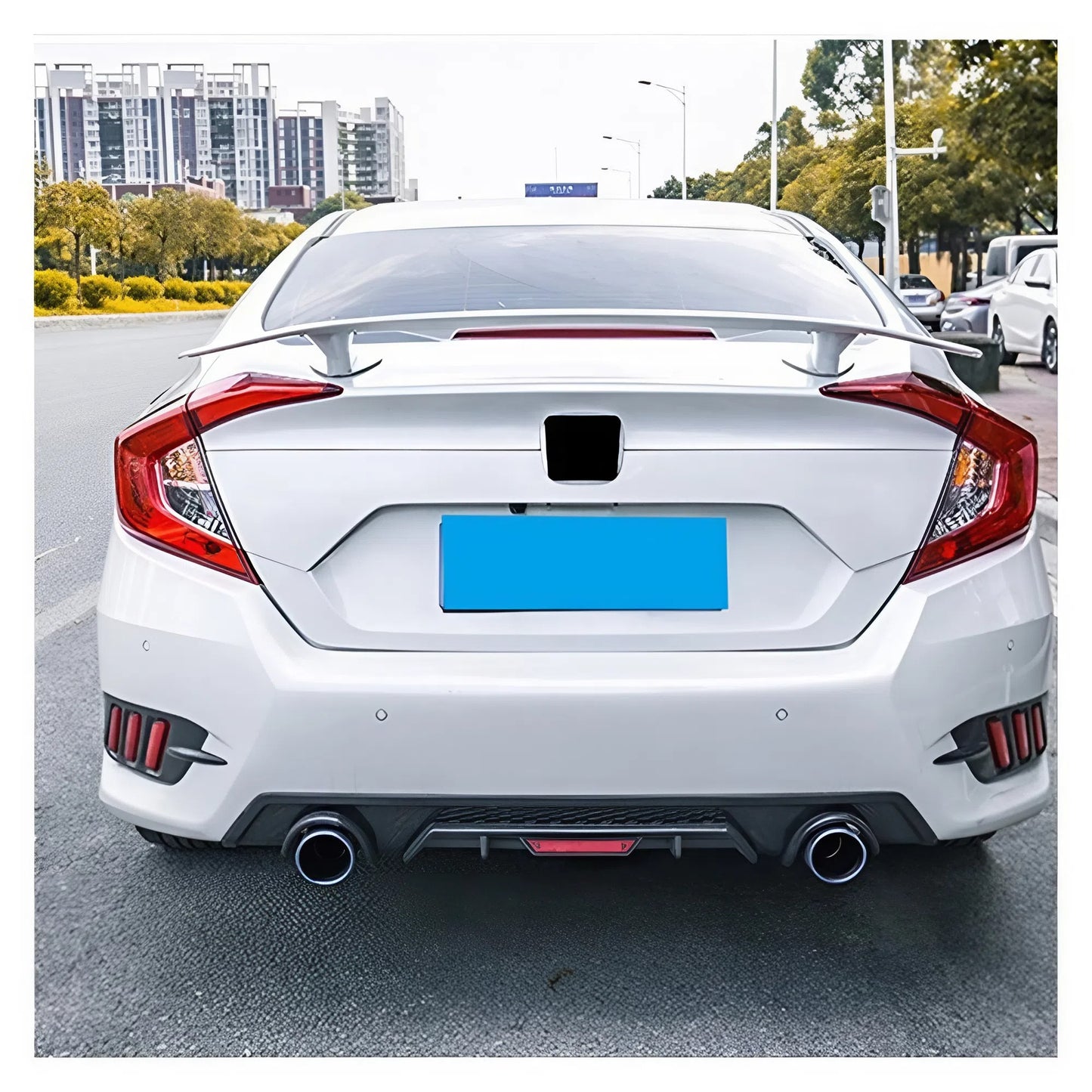 For Honda Civic Sedan 10th Generation 2016–2020 Rear Spoiler Glossy Black ABS Trunk Wing