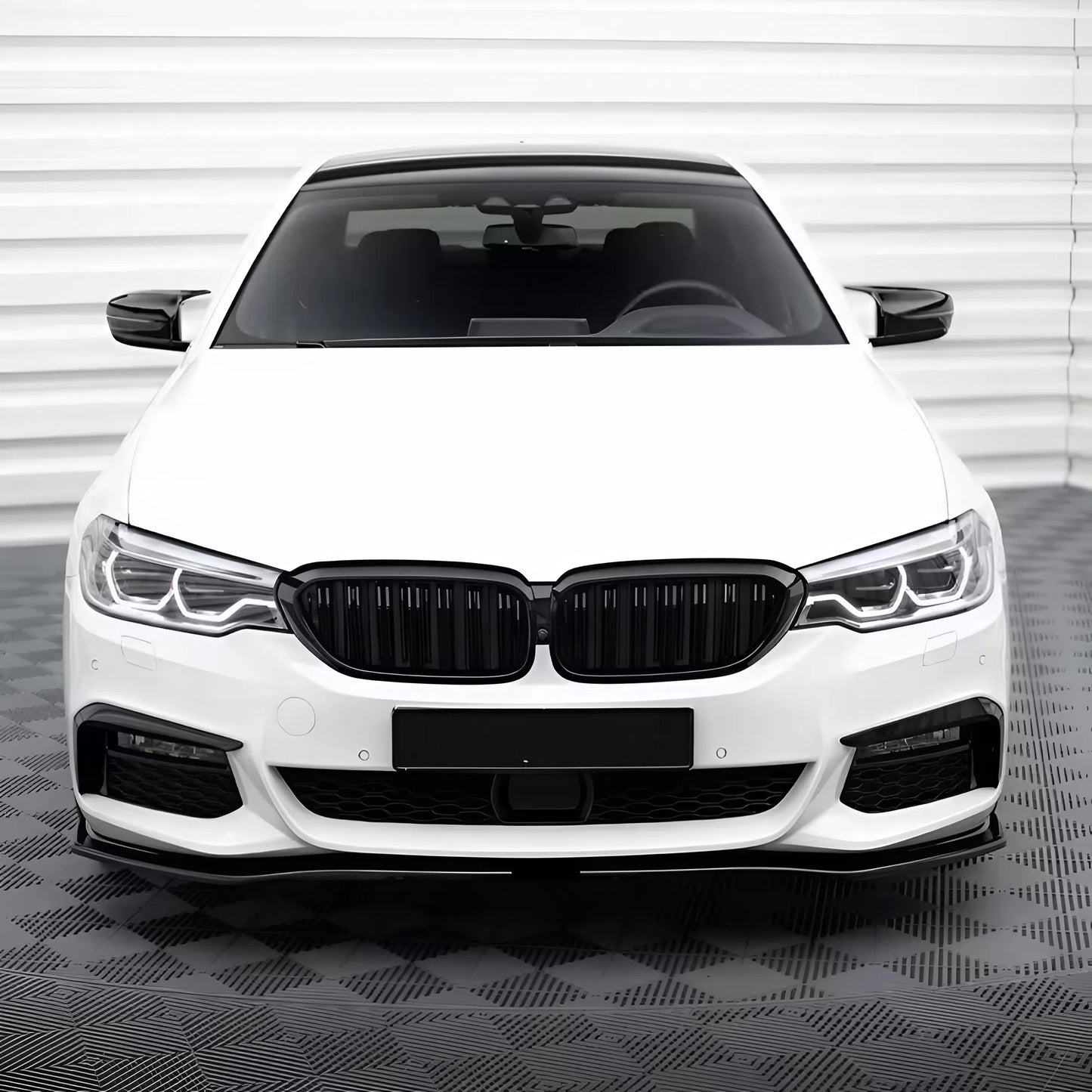 For BMW 5 Series G30 G31 M-Pack 2017-2020 Front Splitter Gloss Black ABS Plastic Sport Design Easy Installation