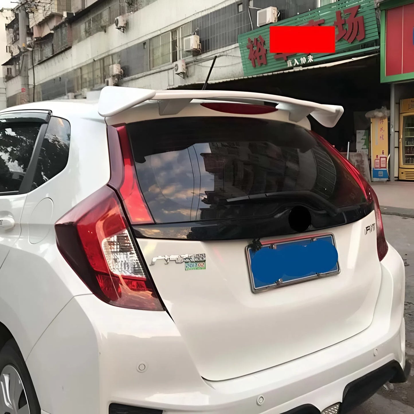 For Honda Fit Jazz Hatchback GK5 2014-2019 Factory Style ABS Spoiler Wing Glossy Black Rear Roof Spoiler