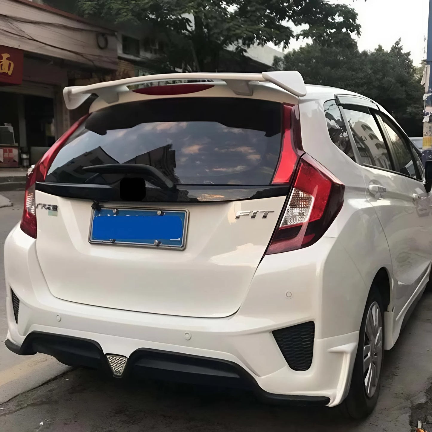 For Honda Fit Jazz Hatchback GK5 2014-2019 Factory Style ABS Spoiler Wing Glossy Black Rear Roof Spoiler