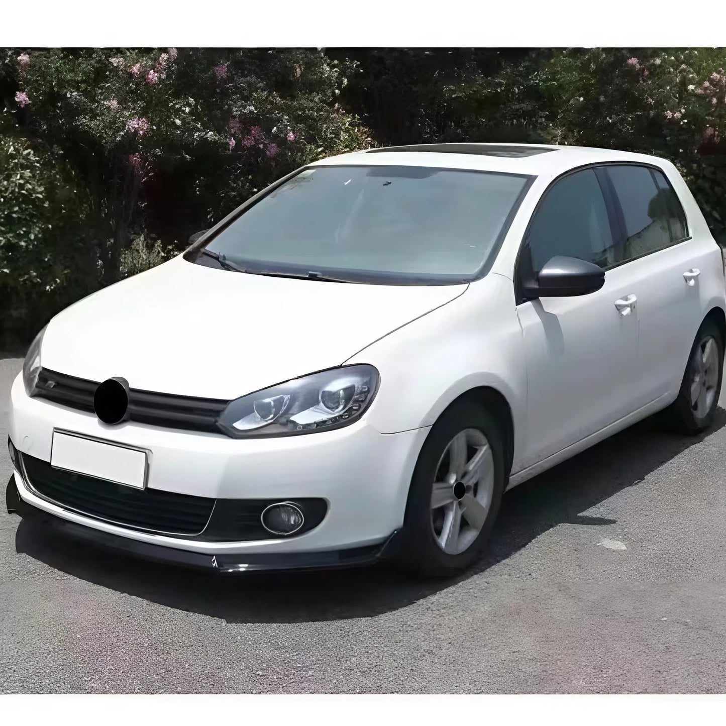 For Volkswagen Golf 6 Three-Section Front Lip Glossy Black ABS Front Bumper Lip Splitter Sport Style Aerodynamic Design Easy Installation